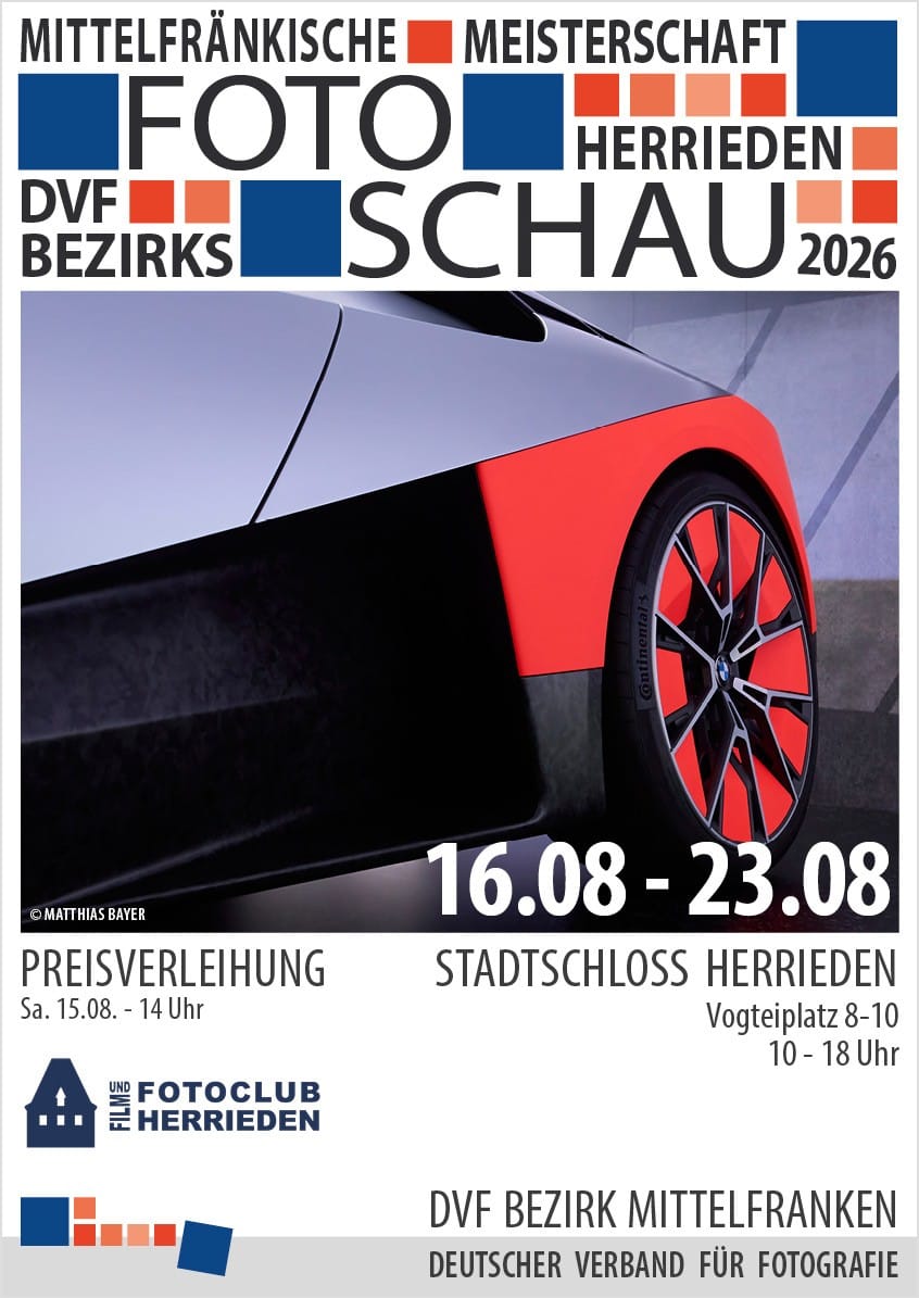 Plakat zur Bezirkfotoschau zur Mittelfränkischen Fotomeisterschaft